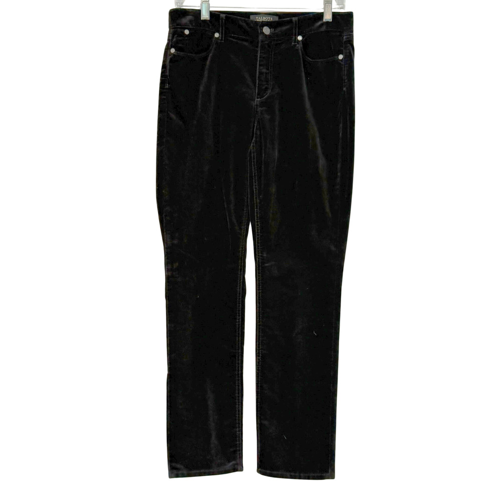 Talbots Flawless Sz 6P Petite Straight Leg Velvet Jeans 28"Ins Curvy Fit Black